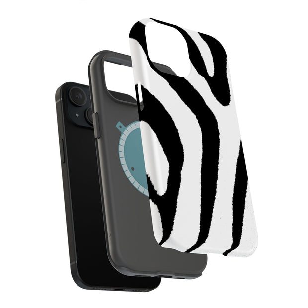 Zebra Stripe Tough Cases For Apple iPhone (17, 16, 15, 14, 13, 12, 11, X, SE, 8, 7/ Air, Plus, Pro, Max, Mini, XR, XS), Print in USA
