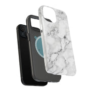 White Marble Tough Cases For Apple iPhone (17, 16, 15, 14, 13, 12, 11, X, SE, 8, 7/ Air, Plus, Pro, Max, Mini, XR, XS), Print in USA