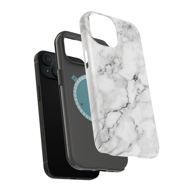 White Marble Tough Cases For Apple iPhone (17, 16, 15, 14, 13, 12, 11, X, SE, 8, 7/ Air, Plus, Pro, Max, Mini, XR, XS), Print in USA