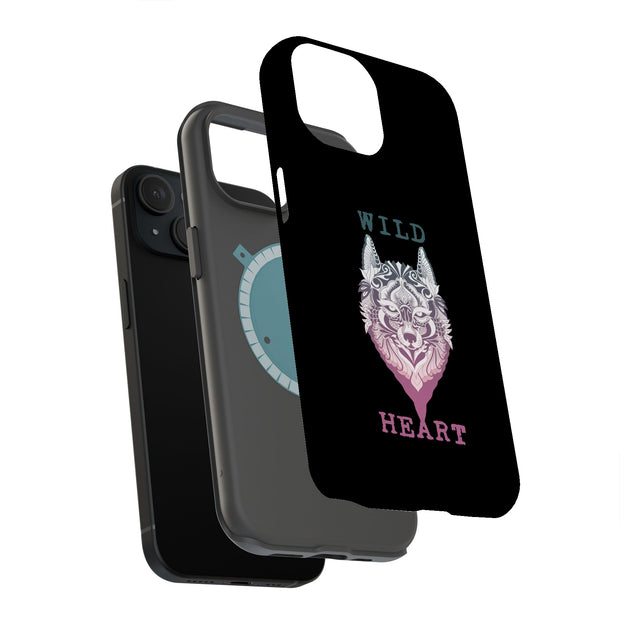Wild Heart Wolf Tough Cases For Apple iPhone (17, 16, 15, 14, 13, 12, 11, X, SE, 8, 7/ Air, Plus, Pro, Max, Mini, XR, XS), Print in USA