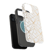 Golden Pattern Tough Cases For Apple iPhone (17, 16, 15, 14, 13, 12, 11, X, SE, 8, 7/ Air, Plus, Pro, Max, Mini, XR, XS), Print in USA