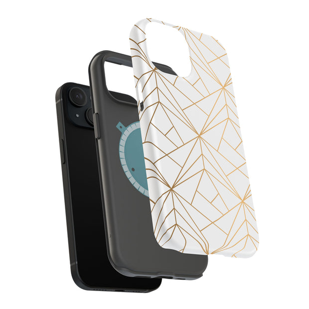 Golden Pattern Tough Cases For Apple iPhone (17, 16, 15, 14, 13, 12, 11, X, SE, 8, 7/ Air, Plus, Pro, Max, Mini, XR, XS), Print in USA
