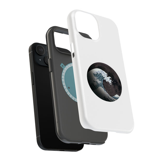 Great Wave Moon Tough Cases For Apple iPhone (17, 16, 15, 14, 13, 12, 11, X, SE, 8, 7/ Air, Plus, Pro, Max, Mini, XR, XS), Print in USA