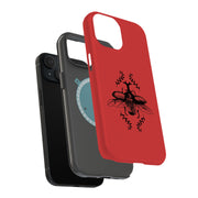 Beetle On Red Tough Cases For Apple iPhone (17, 16, 15, 14, 13, 12, 11, X, SE, 8, 7/ Air, Plus, Pro, Max, Mini, XR, XS), Print in USA