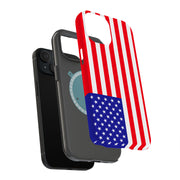 Flag America Tough Cases For Apple iPhone (17, 16, 15, 14, 13, 12, 11, X, SE, 8, 7/ Air, Plus, Pro, Max, Mini, XR, XS), Print in USA