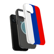 Flag Russia Tough Cases For Apple iPhone (17, 16, 15, 14, 13, 12, 11, X, SE, 8, 7/ Air, Plus, Pro, Max, Mini, XR, XS), Print in USA
