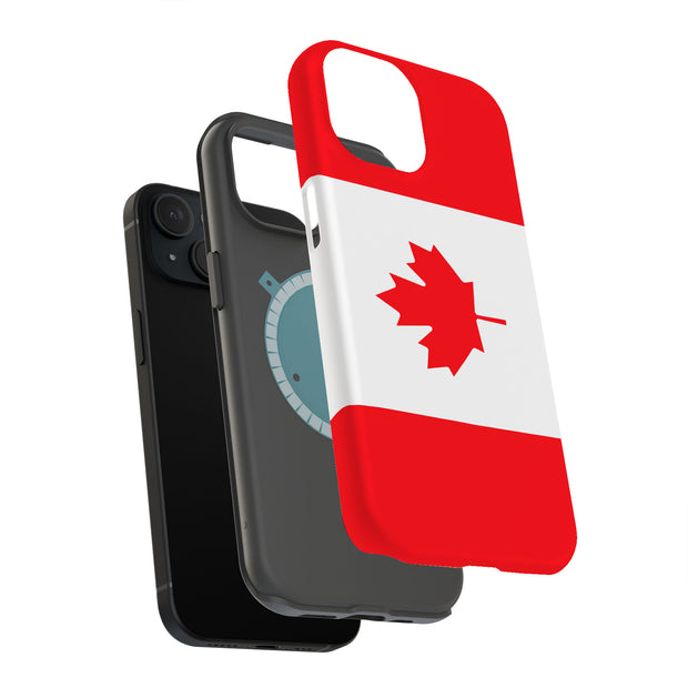 Flag Canada Tough Cases For Apple iPhone (17, 16, 15, 14, 13, 12, 11, X, SE, 8, 7/ Air, Plus, Pro, Max, Mini, XR, XS), Print in USA