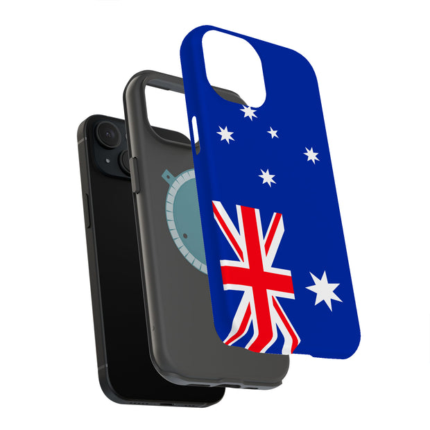 Flag Australia Tough Cases For Apple iPhone (17, 16, 15, 14, 13, 12, 11, X, SE, 8, 7/ Air, Plus, Pro, Max, Mini, XR, XS), Print in USA
