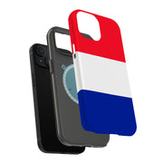 Flag France Tough Cases For Apple iPhone (17, 16, 15, 14, 13, 12, 11, X, SE, 8, 7/ Air, Plus, Pro, Max, Mini, XR, XS), Print in USA