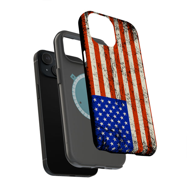America Flag  Tough Cases For Apple iPhone (17, 16, 15, 14, 13, 12, 11, X, SE, 8, 7/ Air, Plus, Pro, Max, Mini, XR, XS), Print in USA