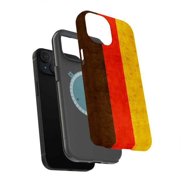 Germany Flag  Tough Cases For Apple iPhone (17, 16, 15, 14, 13, 12, 11, X, SE, 8, 7/ Air, Plus, Pro, Max, Mini, XR, XS), Print in USA
