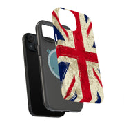 Old UK Flag Tough Cases For Apple iPhone (17, 16, 15, 14, 13, 12, 11, X, SE, 8, 7/ Air, Plus, Pro, Max, Mini, XR, XS), Print in USA