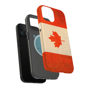 Old Flag Canada Tough Cases For Apple iPhone (17, 16, 15, 14, 13, 12, 11, X, SE, 8, 7/ Air, Plus, Pro, Max, Mini, XR, XS), Print in USA
