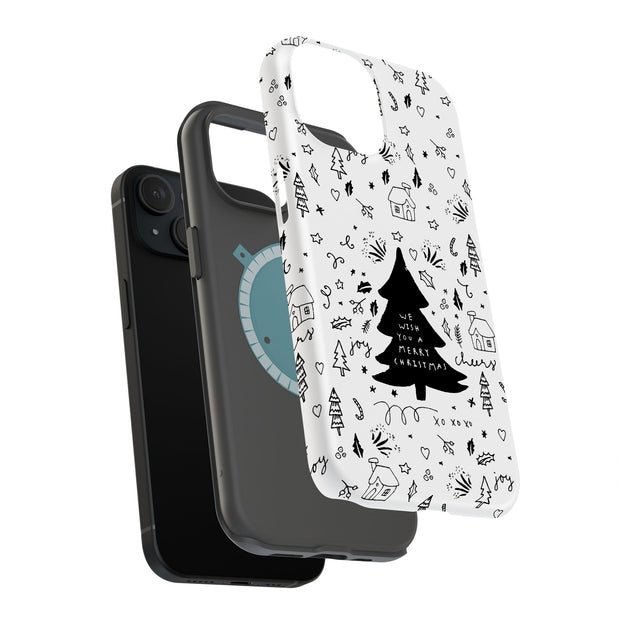 Wish You A Xmas Tough Cases For Apple iPhone (17, 16, 15, 14, 13, 12, 11, X, SE, 8, 7/ Air, Plus, Pro, Max, Mini, XR, XS), Print in USA