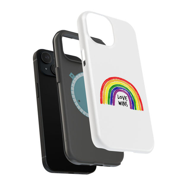 Rainbow Love 1 Tough Cases For Apple iPhone (17, 16, 15, 14, 13, 12, 11, X, SE, 8, 7/ Air, Plus, Pro, Max, Mini, XR, XS), Print in USA