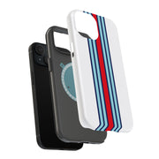 Race Stripe 10 Tough Cases For Apple iPhone (17, 16, 15, 14, 13, 12, 11, X, SE, 8, 7/ Air, Plus, Pro, Max, Mini, XR, XS), Print in USA