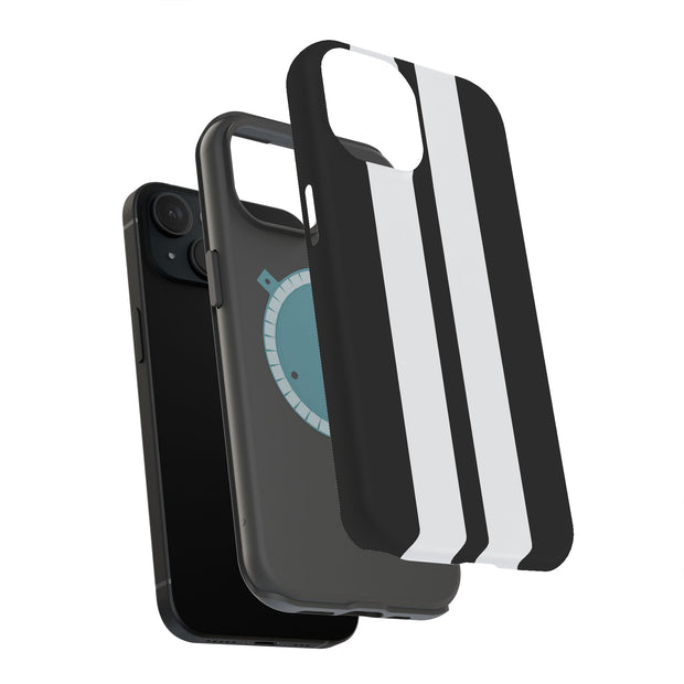 Race Stripe 18 Tough Cases For Apple iPhone (17, 16, 15, 14, 13, 12, 11, X, SE, 8, 7/ Air, Plus, Pro, Max, Mini, XR, XS), Print in USA