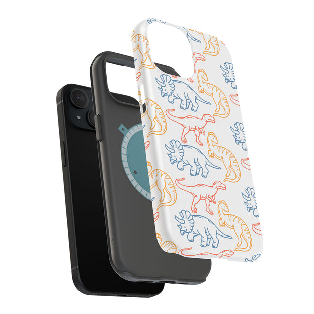 Dinosaur 9 Tough Cases For Apple iPhone (17, 16, 15, 14, 13, 12, 11, X, SE, 8, 7/ Air, Plus, Pro, Max, Mini, XR, XS), Print in USA