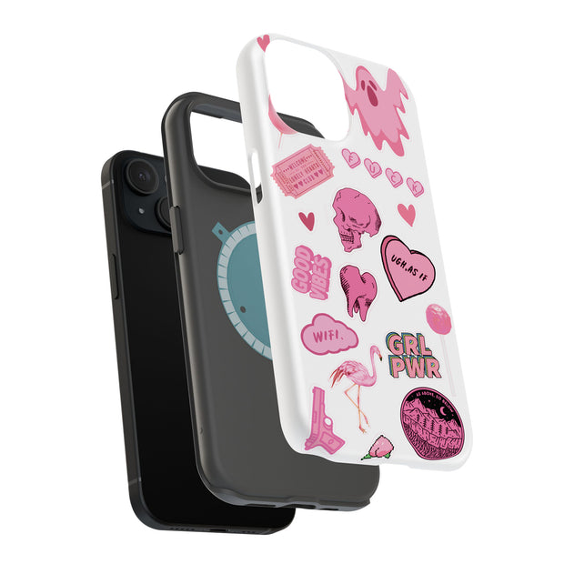 Skull Collage Tough Cases For Apple iPhone (17, 16, 15, 14, 13, 12, 11, X, SE, 8, 7/ Air, Plus, Pro, Max, Mini, XR, XS), Print in USA