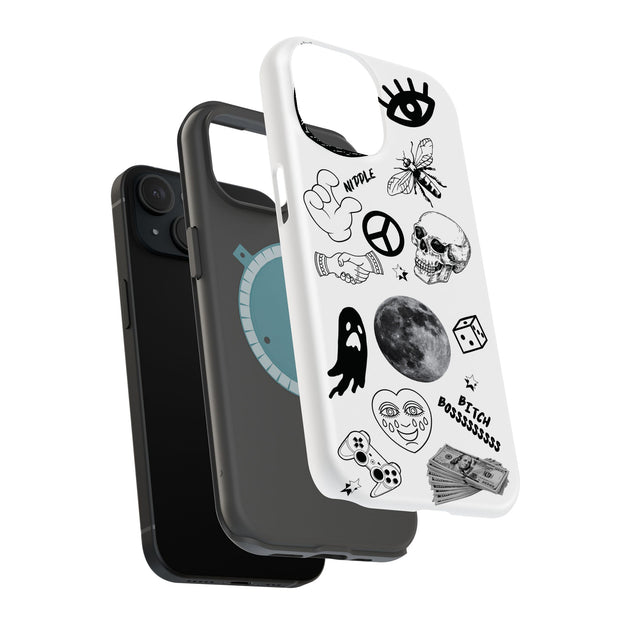 Ghost Collage Tough Cases For Apple iPhone (17, 16, 15, 14, 13, 12, 11, X, SE, 8, 7/ Air, Plus, Pro, Max, Mini, XR, XS), Print in USA