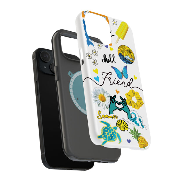Chill Collage Tough Cases For Apple iPhone (17, 16, 15, 14, 13, 12, 11, X, SE, 8, 7/ Air, Plus, Pro, Max, Mini, XR, XS), Print in USA