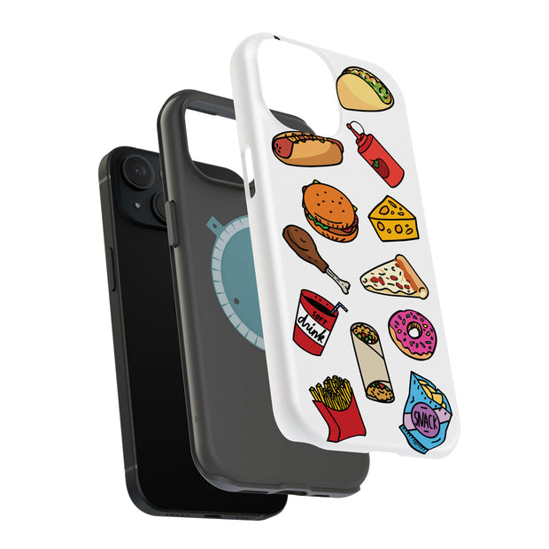 Food Collage Tough Cases For Apple iPhone (17, 16, 15, 14, 13, 12, 11, X, SE, 8, 7/ Air, Plus, Pro, Max, Mini, XR, XS), Print in USA