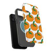 Orange Fruit Tough Cases For Apple iPhone (17, 16, 15, 14, 13, 12, 11, X, SE, 8, 7/ Air, Plus, Pro, Max, Mini, XR, XS), Print in USA