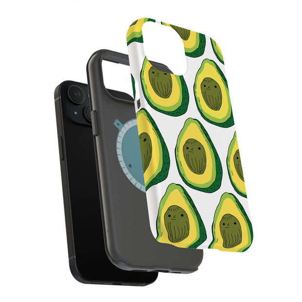 Cute Avocado Tough Cases For Apple iPhone (17, 16, 15, 14, 13, 12, 11, X, SE, 8, 7/ Air, Plus, Pro, Max, Mini, XR, XS), Print in USA