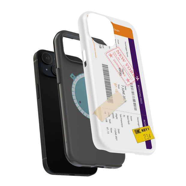 Boarding Pass  Tough Cases For Apple iPhone (17, 16, 15, 14, 13, 12, 11, X, SE, 8, 7/ Air, Plus, Pro, Max, Mini, XR, XS), Print in USA
