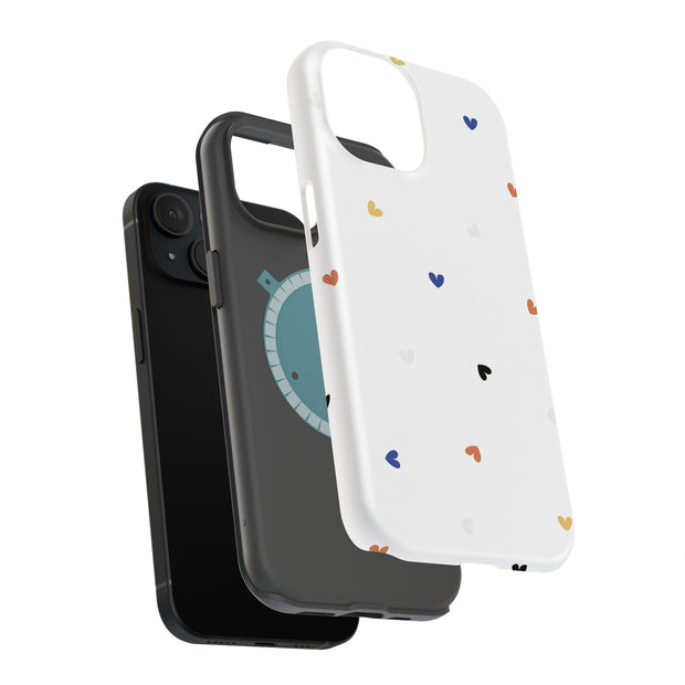 Cute Love Heart Tough Cases For Apple iPhone (17, 16, 15, 14, 13, 12, 11, X, SE, 8, 7/ Air, Plus, Pro, Max, Mini, XR, XS), Print in USA