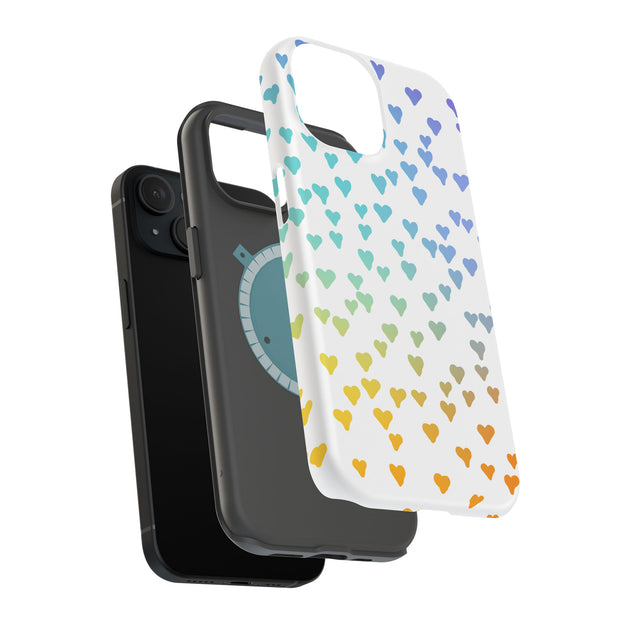 Gradient Hearts Tough Cases For Apple iPhone (17, 16, 15, 14, 13, 12, 11, X, SE, 8, 7/ Air, Plus, Pro, Max, Mini, XR, XS), Print in USA