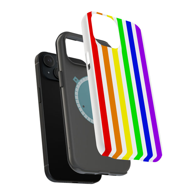Rainbow Lines  Tough Cases For Apple iPhone (17, 16, 15, 14, 13, 12, 11, X, SE, 8, 7/ Air, Plus, Pro, Max, Mini, XR, XS), Print in USA
