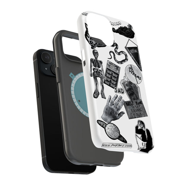 Grunge Collage4 Tough Cases For Apple iPhone (17, 16, 15, 14, 13, 12, 11, X, SE, 8, 7/ Air, Plus, Pro, Max, Mini, XR, XS), Print in USA