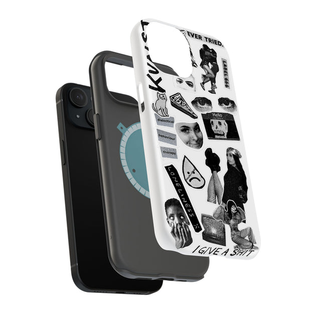 Grunge Collage5 Tough Cases For Apple iPhone (17, 16, 15, 14, 13, 12, 11, X, SE, 8, 7/ Air, Plus, Pro, Max, Mini, XR, XS), Print in USA