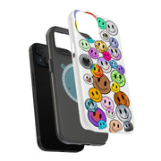 Cute Smile Face Tough Cases For Apple iPhone (17, 16, 15, 14, 13, 12, 11, X, SE, 8, 7/ Air, Plus, Pro, Max, Mini, XR, XS), Print in USA
