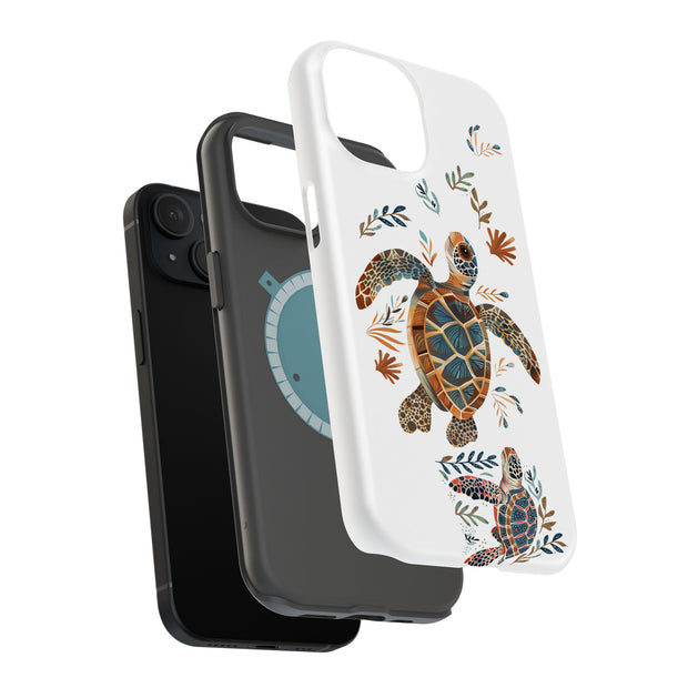 Sea Turtle Art Tough Cases For Apple iPhone (17, 16, 15, 14, 13, 12, 11, X, SE, 8, 7/ Air, Plus, Pro, Max, Mini, XR, XS), Print in USA