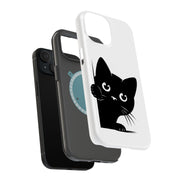Cute Peek Cat 1 Tough Cases For Apple iPhone (17, 16, 15, 14, 13, 12, 11, X, SE, 8, 7/ Air, Plus, Pro, Max, Mini, XR, XS), Print in USA