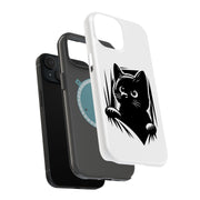 Cute Peek Cat 2 Tough Cases For Apple iPhone (17, 16, 15, 14, 13, 12, 11, X, SE, 8, 7/ Air, Plus, Pro, Max, Mini, XR, XS), Print in USA