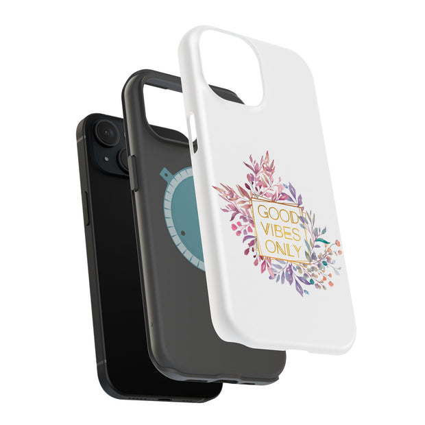 Good Vibes Only Tough Cases For Apple iPhone (17, 16, 15, 14, 13, 12, 11, X, SE, 8, 7/ Air, Plus, Pro, Max, Mini, XR, XS), Print in USA