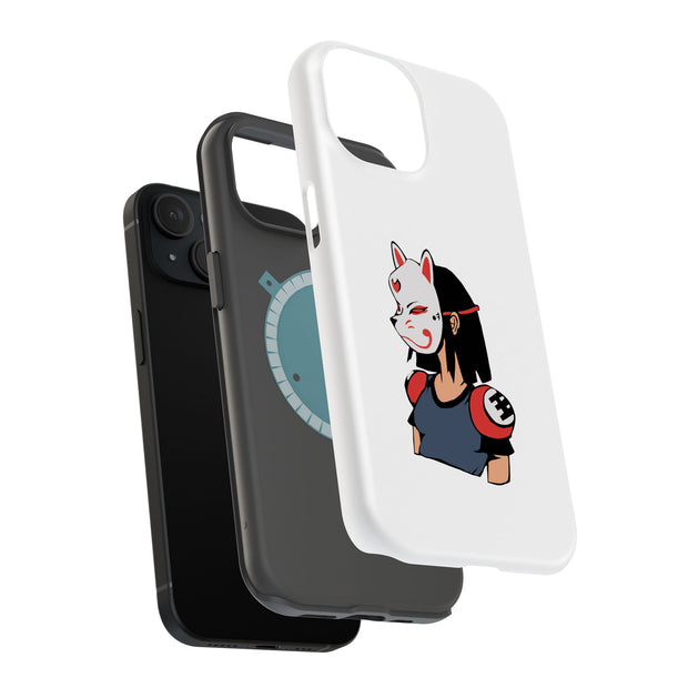 Girl in Mask Tough Cases For Apple iPhone (17, 16, 15, 14, 13, 12, 11, X, SE, 8, 7/ Air, Plus, Pro, Max, Mini, XR, XS), Print in USA