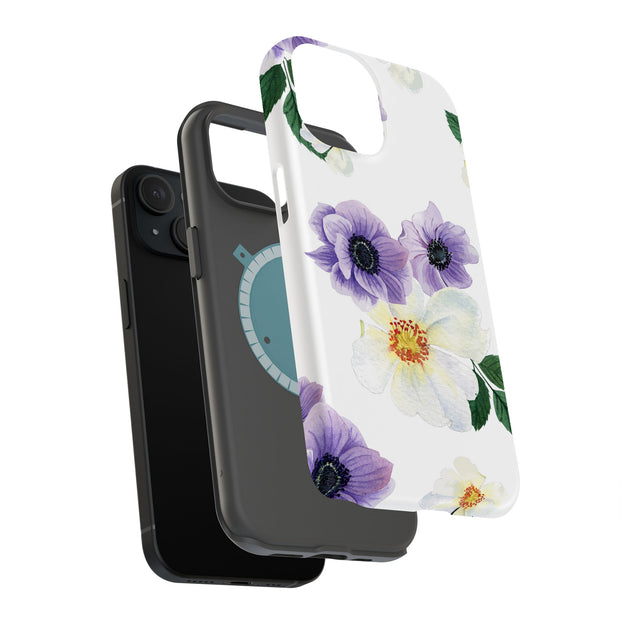 Flower 7 Tough Cases For Apple iPhone (17, 16, 15, 14, 13, 12, 11, X, SE, 8, 7/ Air, Plus, Pro, Max, Mini, XR, XS), Print in USA