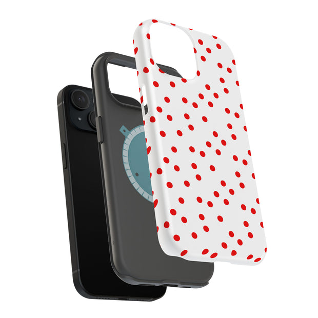 Polka Dot 13 Tough Cases For Apple iPhone (17, 16, 15, 14, 13, 12, 11, X, SE, 8, 7/ Air, Plus, Pro, Max, Mini, XR, XS), Print in USA