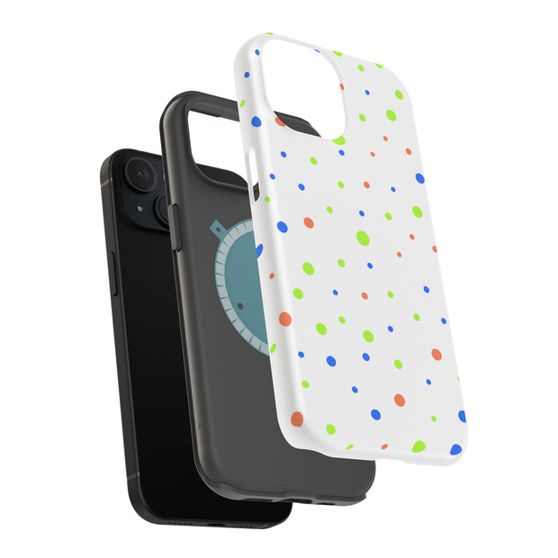 Polka Dot 14 Tough Cases For Apple iPhone (17, 16, 15, 14, 13, 12, 11, X, SE, 8, 7/ Air, Plus, Pro, Max, Mini, XR, XS), Print in USA