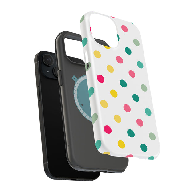 Polka Dot 16 Tough Cases For Apple iPhone (17, 16, 15, 14, 13, 12, 11, X, SE, 8, 7/ Air, Plus, Pro, Max, Mini, XR, XS), Print in USA