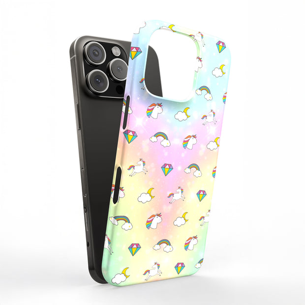 Rainbow Unicorn Tough Cases For Apple iPhone (17, 16, 15, 14, 13, 12, 11, X, SE, 8, 7/ Air, Plus, Pro, Max, Mini, XR, XS), Print in USA