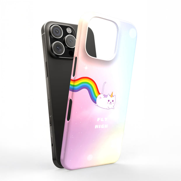 Fly Caticorn Tough Cases For Apple iPhone (17, 16, 15, 14, 13, 12, 11, X, SE, 8, 7/ Air, Plus, Pro, Max, Mini, XR, XS), Print in USA