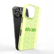 Avocado Text  Tough Cases For Apple iPhone (17, 16, 15, 14, 13, 12, 11, X, SE, 8, 7/ Air, Plus, Pro, Max, Mini, XR, XS), Print in USA