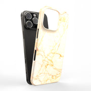 Yellow Marble Tough Cases For Apple iPhone (17, 16, 15, 14, 13, 12, 11, X, SE, 8, 7/ Air, Plus, Pro, Max, Mini, XR, XS), Print in USA