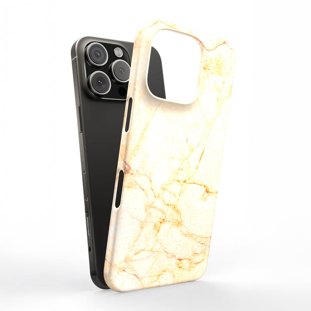 Yellow Marble Tough Cases For Apple iPhone (17, 16, 15, 14, 13, 12, 11, X, SE, 8, 7/ Air, Plus, Pro, Max, Mini, XR, XS), Print in USA