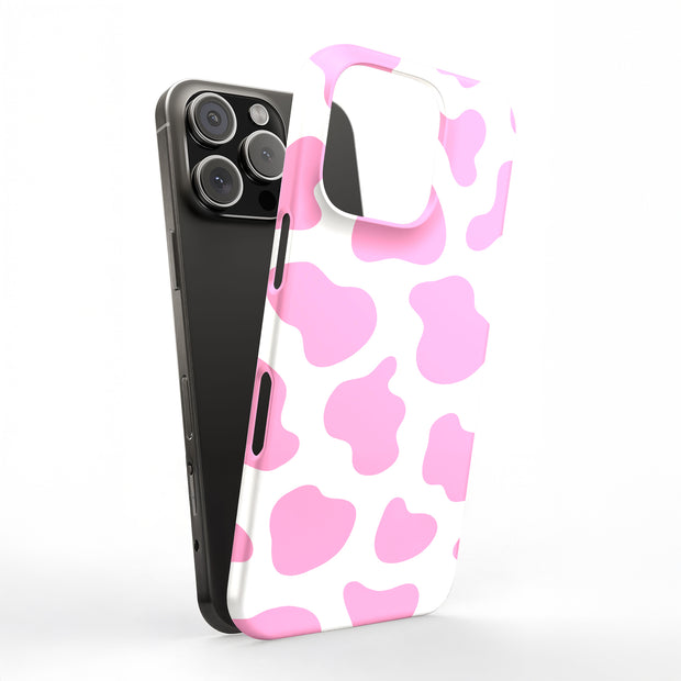Cow Shape Pink Tough Cases For Apple iPhone (17, 16, 15, 14, 13, 12, 11, X, SE, 8, 7/ Air, Plus, Pro, Max, Mini, XR, XS), Print in USA
